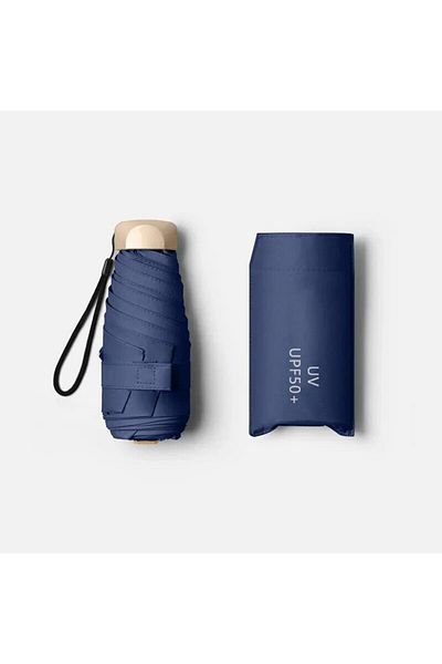 Choice 1pc dark blue 1Pc 55% Off Mini Sun Umbrella Pocket Rain Umbrella Vinyl Folding UV Ultraviolet Protec