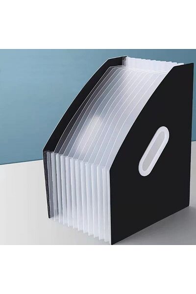 Choice Black 1pc Vertical Portable Folder, Expandable Organ Bag, Multi-layer Student Specific Paper Organiz
