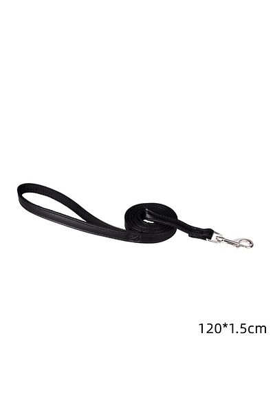 Choice 1.5cm--120cm Black Size 120cm Pet Leashes PU Leather Padded Nylon Dog Training Rope Leads For Dog Ca