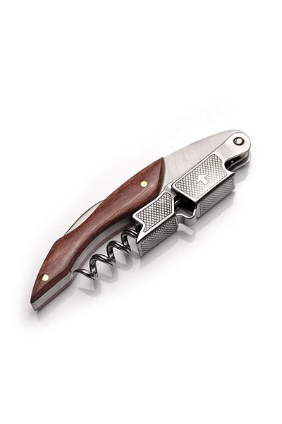 Choice J Professional Waiters Corkscrew,wine Key With Ergonomic Wood Grip, Beer Bottle Opener, And Foil Cu.