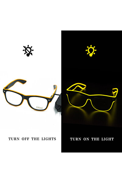 Choice زوج واحد من نظارات LED الصفراء، نظارات حفلات نيون وامضة، نظارات متوهجة...