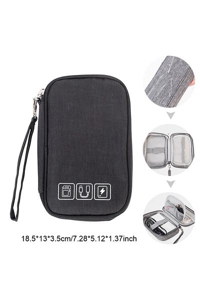 Choice Black Wholesale Cable Storage Bag Electronic Organizer Digital Charger Wires Usb Power Pouch Portabl
