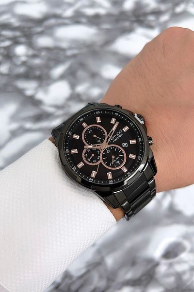 Ferrucci Functions Active Steel Strap Men's Wristwatch Black Zmfer070