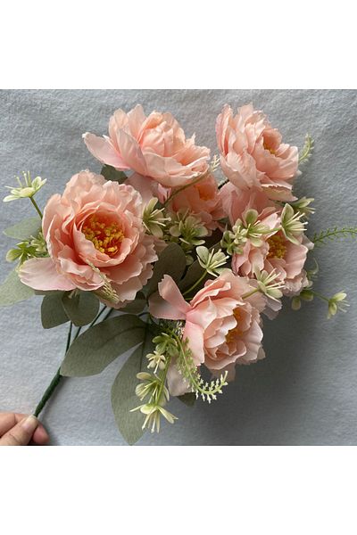 Choice Pink New 6-head Wave Peony Flower Wedding Home Hotel Photography Decoration Props Fake Flower Simula