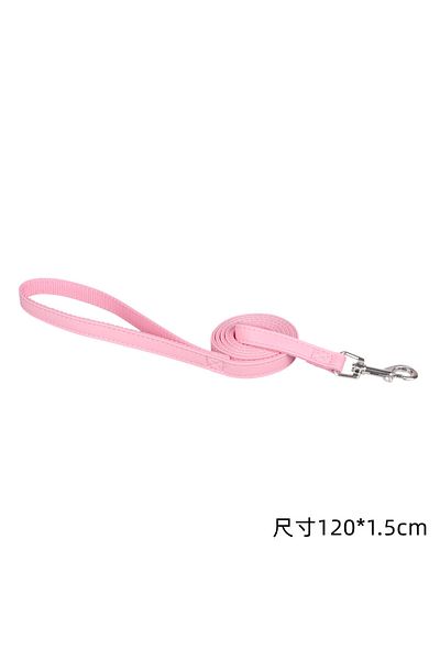 Choice 1.5cm--120cm Pink Size 120cm Pet Leashes PU Leather Padded Nylon Dog Training Rope Leads For Dog Cat
