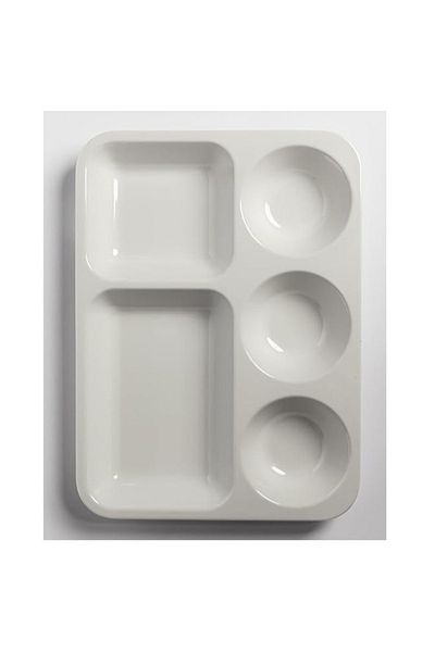 mastergold 13x11 Inch Melamine Rectangle Divided Plate Rectangular Divided Serving Plate for Nuts Desserts