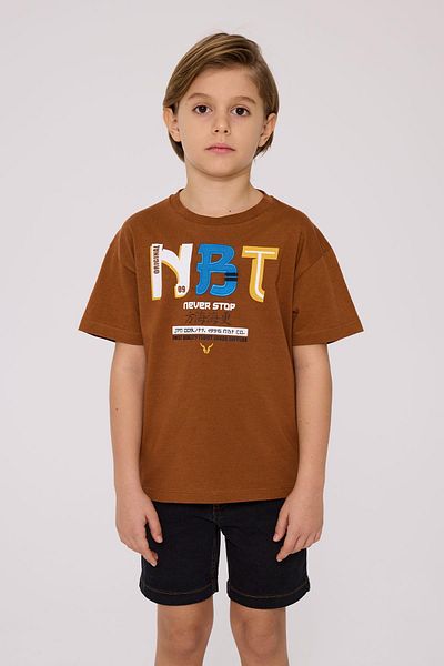 Nebbati BG Store Boy's Brown Tshirt