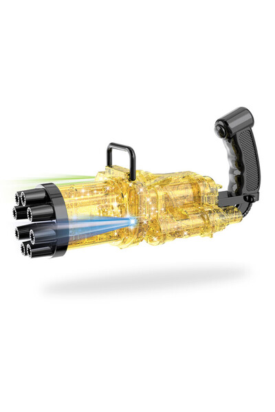 Little Story آلة الفقاعات ذات 8 فتحات للأطفال - مسدس ألعاب - أصفر