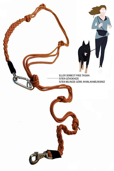 PETSWUU Two Color Design Dog Hands Free Running and Walking Leash