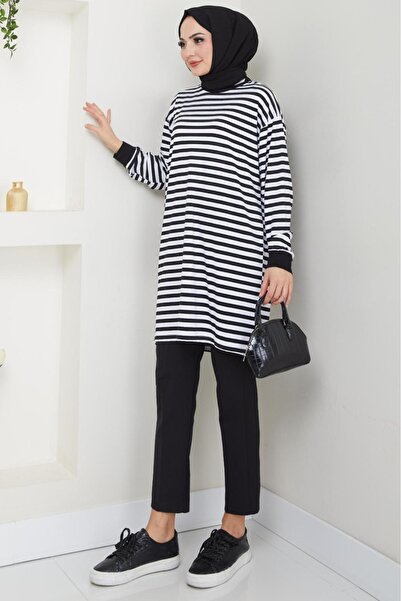 PALME D'OR Καλοκαιρινό ριγέ τουνίκ από μαλακό χτενισμένο βαμβακερό ύφασμα Moda Neva, ανθεκτικό στον ιδρώτα