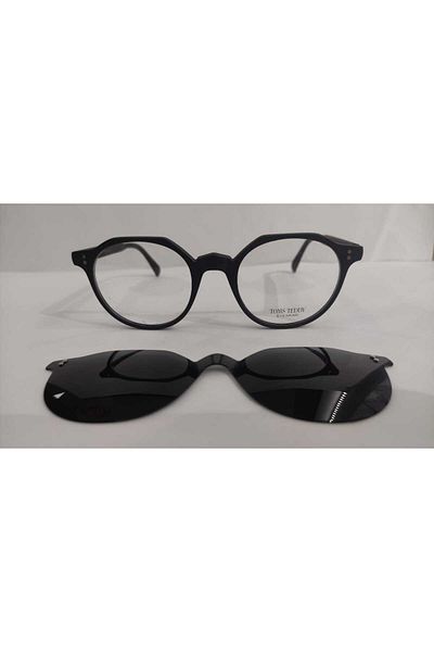 Toms Teddy Tt065 C101M 47Ekt Unisex Polarized Clip-On Blue Coated Screen Glasses (Matte Black)