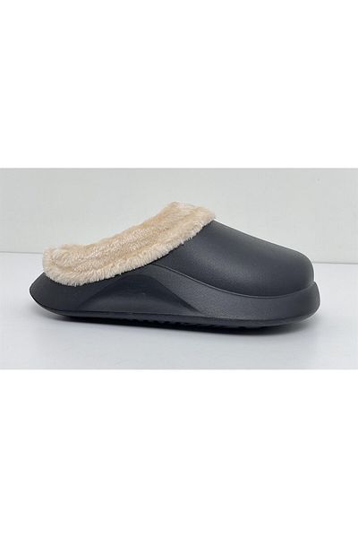 DEEPO Ut Space Indoor Wool Inside Unisex Winter House Παντόφλες Μαύρες