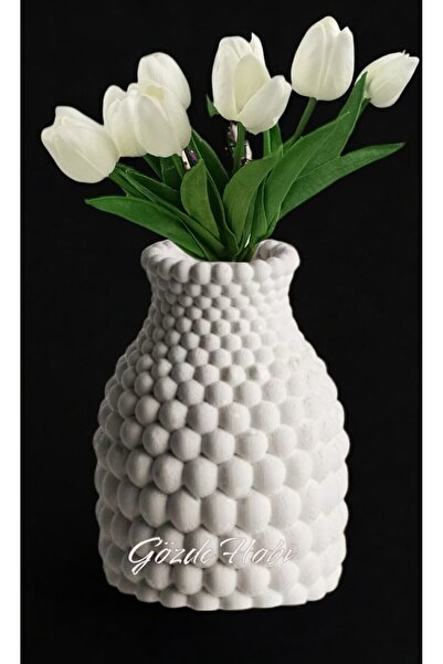 gözde hobi Gözdehobi M&s Muadili Vazo Bohem Tarzı Baloncuklu Dekoratif Kuru Çiçek Vazosu El Yapımı Petek Vazo