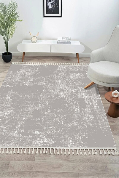 KREASYON HALI Antique AN007 Gri Hav Toz Vermez Salon Mutfak Koridor Oturma Od...