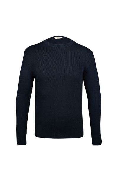 Hatemoğlu Navy Blue Regular Fit Crew Neck Ribbed Knitwear Sweater
