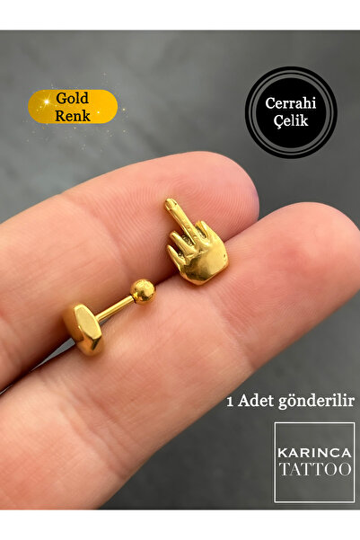 Karınca Piercing Orta Parmak Helix Tragus Flat Conch Kıkırdak Kulak Piercing