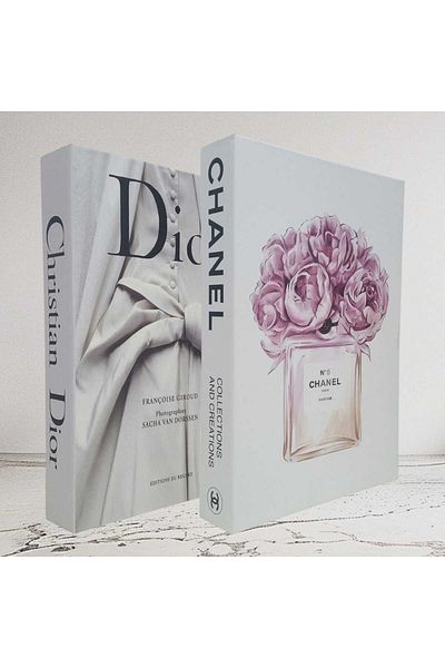 BayCazip 2-Piece Decorative Book Look Box Wedding Dress & Perfume Themed