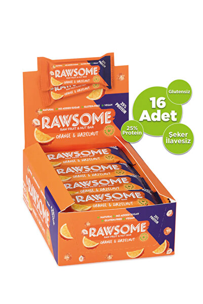 Rawsome Portakal ve Fındıklı Vegan Protein Bar (16 Adet)