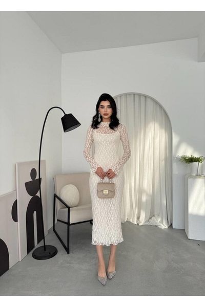 conconmoda Dina Midi Dress with Lace Lining