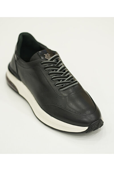 MARCOMEN Siyah Bağcıklı Hakiki Deri Sneaker