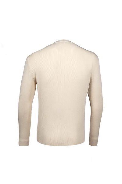 Hatemoğlu Beige Regular Fit Crew Neck Ribbed Knitwear Sweater