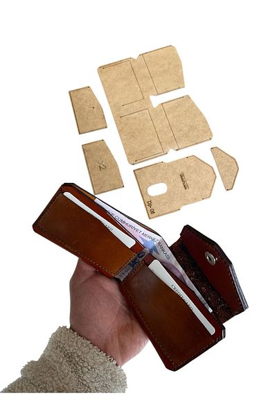 DERİONLİNE Leather Hobby New Wallet Template Model