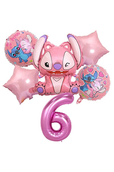 Choice مجموعة واحدة من 6 قطع من بالونات ليلو وستيتش المصنوعة من رقائق معدنية ...