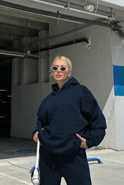 YAKAMEL Kadın Oversize Şardonlu Kalın Mevsimlik Sweatshirt