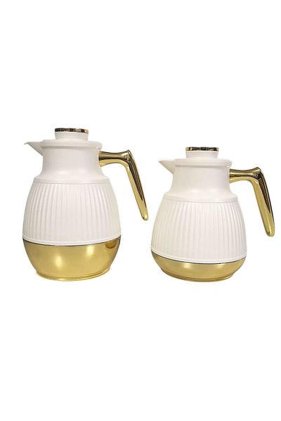 Rema Attractive Coffee and Tea Fridge Thermos Set with Elegant Design Gold 1L + 0.5L
