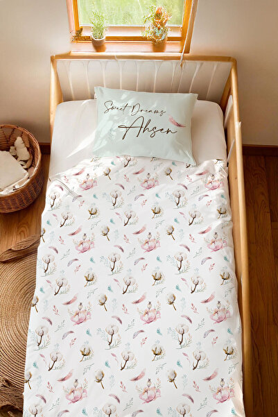 Homamia İsme Özel %100 Pamuk 100x200 Montessori Nevresim Takımı Pamuk