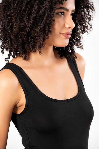 ERDEM İÇ GİYİM Tricou Weweus negru super subțire din bambus natural 2311