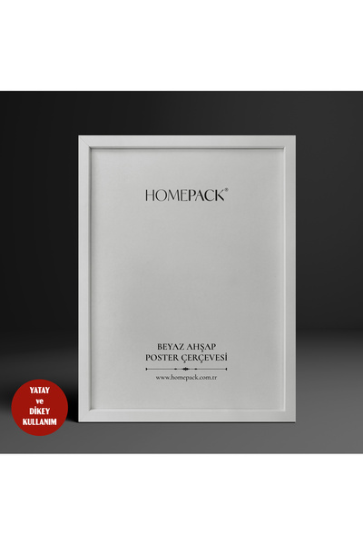 HOMEPACK 3 Parça Beyaz Ahşap Çerçeveli Poster Çerçevesi, Önü Korumalı Boş Çerçeve Üçlü-poster-çerçeve-beyaz
