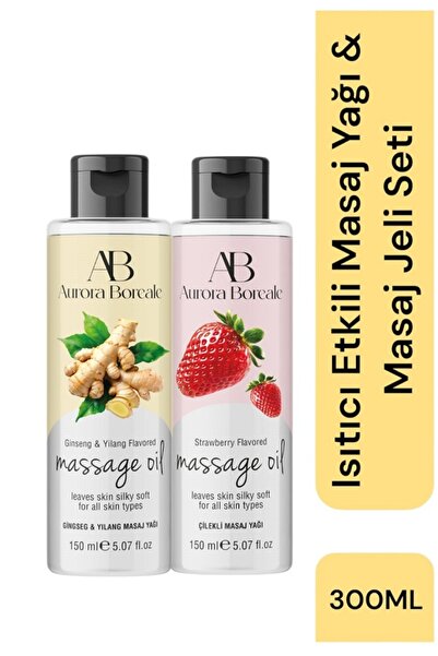 AuroraBoreale Ginseng ve Çilekli Aromalı Isıtırıcı Etkili Masaj Yağı Su Bazlı...