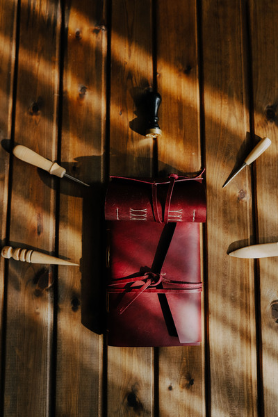 WILD DEER Deri Günlük Hatıra Not Şiir Çizim Defteri Kordonlu Ajanda Mürdüm Ki...