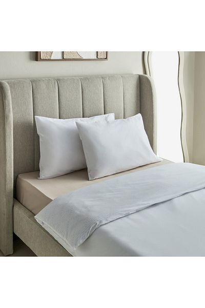 Home Box Purely-percale 3-Piece 300TC Percale Single Duvet Quilt Cover Set 135x200 cm