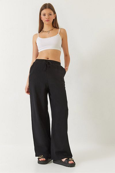 Bianco Lucci Muslin Colored Palazzo Women's Trousers - 80130 60271038