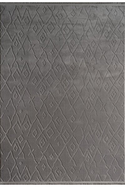 Plato Halı Opqo İskandinav Premium Yıkanabilir Polyester Kaymaz Taban Gri Halı