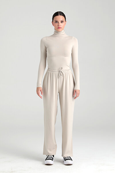 SHEISMONO Ultra Soft Lace-Up Trousers Beige