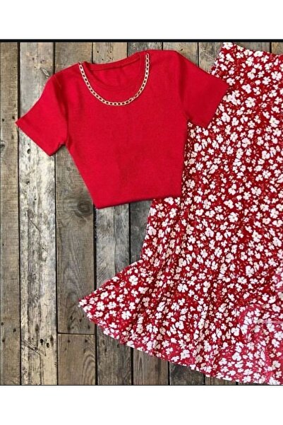 Tuğba Ceylin Butik Kadın zincirli triko bluz tişört