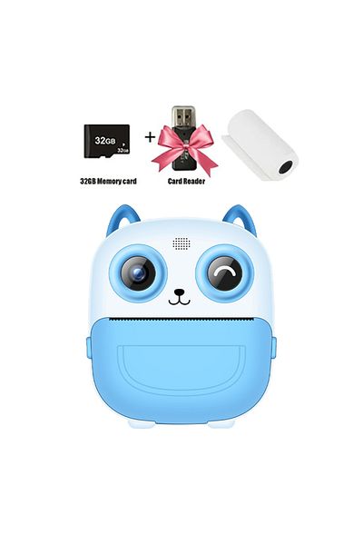 smvp S5-blue Children Digital Camera Instant Print For Kids Thermal Print Camera Instant Photo Printing C