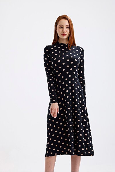 Miss Murem Patterned Viscon Dress-Point