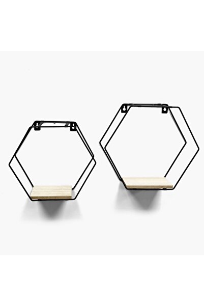 Home Box Sera Hexagon 2-Piece Wall Shelf Set