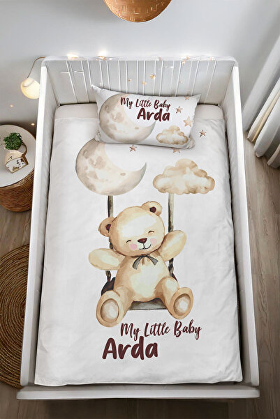 Homamia İsme Özel %100 Pamuk Bebek Nevresim Takımı Sallanan Ayıcık