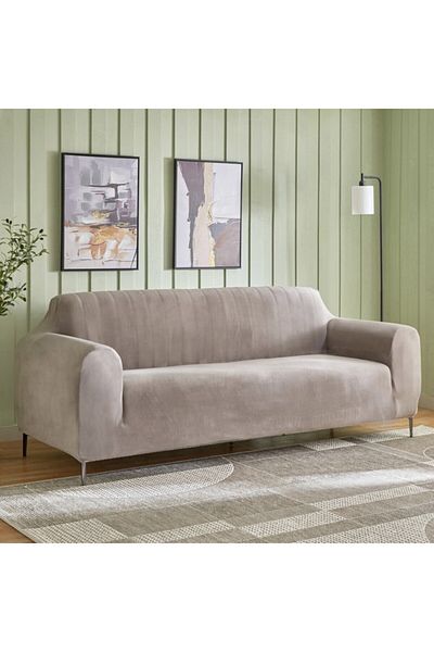Home Box Veloura Velveteen 3-Seater Sofa Cover 180-225 cm