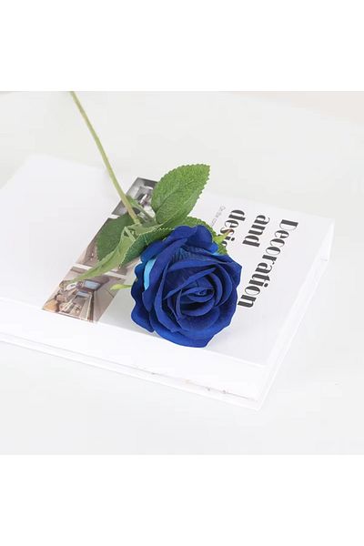 Choice 1pc blue 1/3/5Pcs Artificial Flowers Bouquet Flannel Fake Rose Flower Wedding Birthdays Home Table C