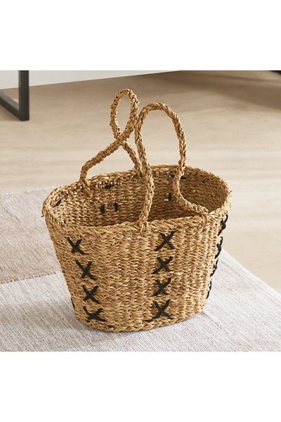 Home Box Naturaloom Stitch Rectangular Conical Kitchen Basket 45x28x25 cm