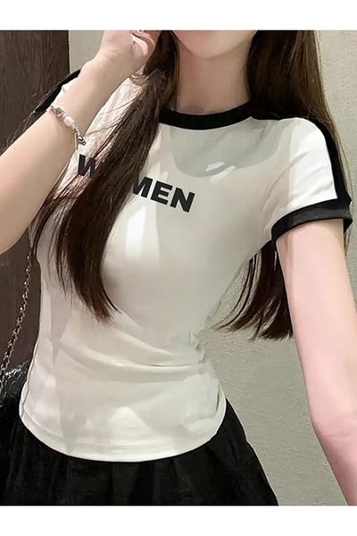 Touz Moda Γυναικείο κορμάκι με εμπριμέ διπλή ρίγα Crop μπλούζα