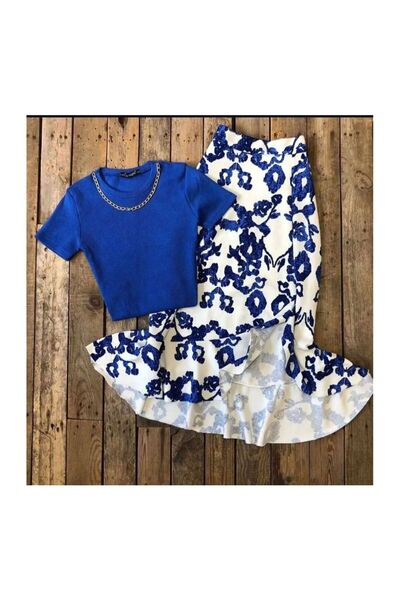 tülaybutik تنورة نسائية صيفية مكشكشة بطول 80 سم