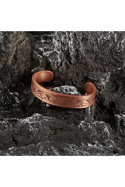 Demmex Unisex Handcrafted 100% Pure Copper Necklace and Bracelet Set 3mm Bracelet and Inlaid Rectangular Necklace
