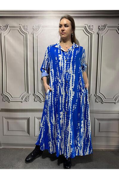 AGORATEKSTİL Rochie cămașă cu mânecă lungă din țesătură din viscoză pentru femei